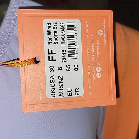 Panache Sport Non-Wired Sport Bra Lilac/Orange - Picture 8 of 9